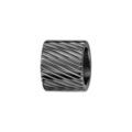 Charms Thabora grand mod&egrave;le pour homme en acier et PVD noir forme tube stri&eacute; en diagonale