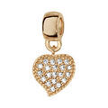 Charms Thabora en plaqu&eacute; or coeur plat suspendu pav&eacute; d'oxydes blancs Artemare