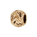 Charms Thabora en plaqu&eacute; or boule granit&eacute;e et cisel&eacute;e en chevrons