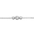 Bracelet en argent rhodi&eacute; cha&icirc;ne avec au milieu 3 oxydes blancs sertis clos - longueur 16cm + 3cm de rallonge Artemare