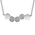 Colliers sur Artemare : Collier en argent rhodi&eacute; cha&icirc;ne avec au milieu 5 ronds lisses et pav&eacute; d'oxydes blancs sertis - longueur 42cm + 3cm de rallonge