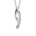 Colliers sur Artemare : Collier en argent rhodi&eacute; cha&icirc;ne avec pendentif ruban vrill&eacute; avec 1 moiti&eacute; lisse et l'autre orn&eacute;e d'oxydes blancs sertis - longueur 42cm + 3cm de rallonge
