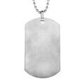 Collier en acier cha&icirc;ne boules avec grande plaque G.I. pans arrondis de 25mm X 45mm - longueur 50cm + 10cm de rallonge