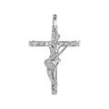 Pendentif en argent rhodi&eacute; croix rock - longueur 33mm Artemare