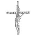 Pendentif en argent rhodi&eacute; croix rock - longueur 60mm