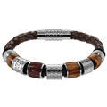 Bracelets sur Artemare : Composition bracelet Charms Thabora pour Homme cuir et acier marron