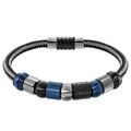 Bracelets sur Artemare : Composition bracelet Charms Thabora pour Homme acier noir gris et bleu