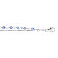 Bracelets sur Artemare : Bracelet en argent rhodi&eacute; double cha&icirc;ne perles bleues 16cm + 3cm