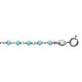 Bracelet en argent rhodi&eacute; boules perles de verre facett&eacute;es bleu clair 15cm + 3cm Artemare