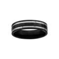Bague en acier et PVD noir 2 filets