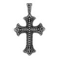 Pendentif en acier croix avec picots patin&eacute;s