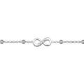 Chaine sur Artemare : Cha&icirc;ne de cheville en argent rhodi&eacute; boules et infini oxydes blancs sertis 23cm + 3cm de rallonge