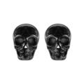 Boucles d'oreille sur Artemare : Boucles d'oreilles tige en acier et PVD noir t&ecirc;te de mort - 13 X 9mm