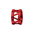 Charms Thabora grand mod&egrave;le pour homme en acier et aluminium anodis&eacute; rouge brillant anneau ajour&eacute;
