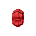 Charms Thabora grand mod&egrave;le pour homme en acier et aluminium anodis&eacute; rouge brillant forme godron Artemare