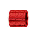 Charms Thabora grand mod&egrave;le pour homme en acier et aluminium anodis&eacute; rouge brillant forme tube motif alv&eacute;oles Artemare