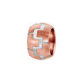 Charms Thabora grand mod&egrave;le pour homme en acier et PVD rose anneau bomb&eacute; motif zig zag Artemare