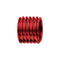 Charms Thabora grand mod&egrave;le pour homme en acier et aluminium anodis&eacute; rouge brillant forme tube motif rainures