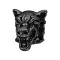 Charms Thabora grand mod&egrave;le pour homme en acier et PVD noir t&ecirc;te de loup