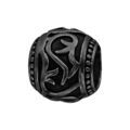 Charms Thabora grand mod&egrave;le pour homme en acier et PVD noir boule motif tribal