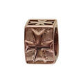 Charms Thabora grand mod&egrave;le pour homme en acier et PVD marron croix sur templier cubique