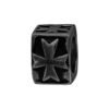 Charms Thabora grand mod&egrave;le pour homme en acier et PVD noir croix sur templier cubique
