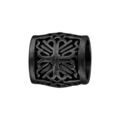 Charms Thabora grand mod&egrave;le pour homme en acier et PVD noir cylindre patin&eacute; avec croix Artemare