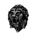Charms Thabora grand mod&egrave;le pour homme en acier et PVD noir t&ecirc;te de lion Artemare