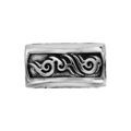 Charms Thabora grand mod&egrave;le pour homme en acier rectangulaire patin&eacute; motif tribal Artemare