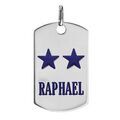 Pendentifs sur Artemare : Pendentif en argent plaque G.I. champions du monde 2 &eacute;toiles avec gravure pr&eacute;nom