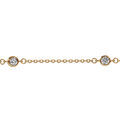 Bracelet en plaqu&eacute; or 3 oxydes blancs sertis 16cm + 3cm