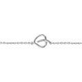 Bracelet en argent rhodi&eacute; coeur oxydes blancs sertis 16cm + 2cm