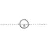 Bracelet en argent rhodi&eacute; cha&icirc;ne avec cercle et 1 oxyde blanc serti suspendu 16cm + 2cm
