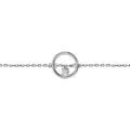 Bracelet en argent rhodi&eacute; cha&icirc;ne avec cercle et 1 oxyde blanc serti suspendu 16cm + 2cm Artemare
