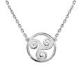Collier en argent rhodi&eacute; cha&icirc;ne avec pendentif motif triskel 38cm + 4cm