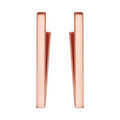Boucles d'oreilles en acier et PVD rose forme g&eacute;om&eacute;trique triangle et fermoir poussette