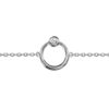 Bracelet en argent rhodi&eacute; cha&icirc;ne avec cercle et 1 oxyde blanc serti clos 16cm + 2cm