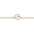 Bracelet en plaqu&eacute; or cha&icirc;ne avec coeur &eacute;vid&eacute; et oxydes blancs sertis 16cm + 2cm