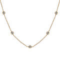 Collier en plaqu&eacute; or oxydes blancs sertis 42cm + 5cm Artemare
