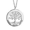 Colliers sur Artemare : Collier en argent passiv&eacute; cha&icirc;ne avec pendentif arbre de vie pr&eacute;nom &agrave; graver 40cm + 5cm
