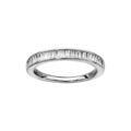 Bague en argent rhodi&eacute; baguette serti rail blancs