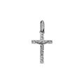 Pendentif croix en argent rhodi&eacute; J&eacute;sus Christ sur la croix petit mod&egrave;le diamant&eacute; - 22mm X 13mm Artemare