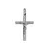 Pendentif croix en argent rhodi&eacute; J&eacute;sus Christ sur la croix moyen mod&egrave;le diamant&eacute; - 29mm X 19mm