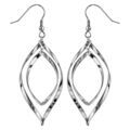 Boucles d'oreilles en acier forme g&eacute;om&eacute;trique goutte &eacute;vid&eacute;e suspendue et fermoir crochet Artemare