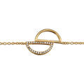 Bracelet en plaqu&eacute; or cha&icirc;ne avec 2 demi cercles &eacute;vid&eacute;s oxydes blancs sertis 16cm + 2cm Artemare