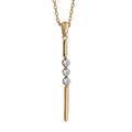 Colliers sur Artemare : Collier en plaqu&eacute; or pendentif 3 oxydes blancs sertis 42cm + 3cm