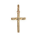 Pendentifs sur Artemare : Pendentif croix en plaqu&eacute; or diamant&eacute;e - 20X14mm