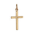 Pendentif croix en plaqu&eacute; or diamant&eacute;e en &eacute;toile Artemare