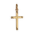 Pendentifs sur Artemare : Pendentif croix en plaqu&eacute; or stri&eacute;e 20X12mm