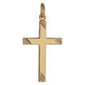 Pendentifs sur Artemare : Pendentif croix en plaqu&eacute; or grand mod&egrave;le stri&eacute;e